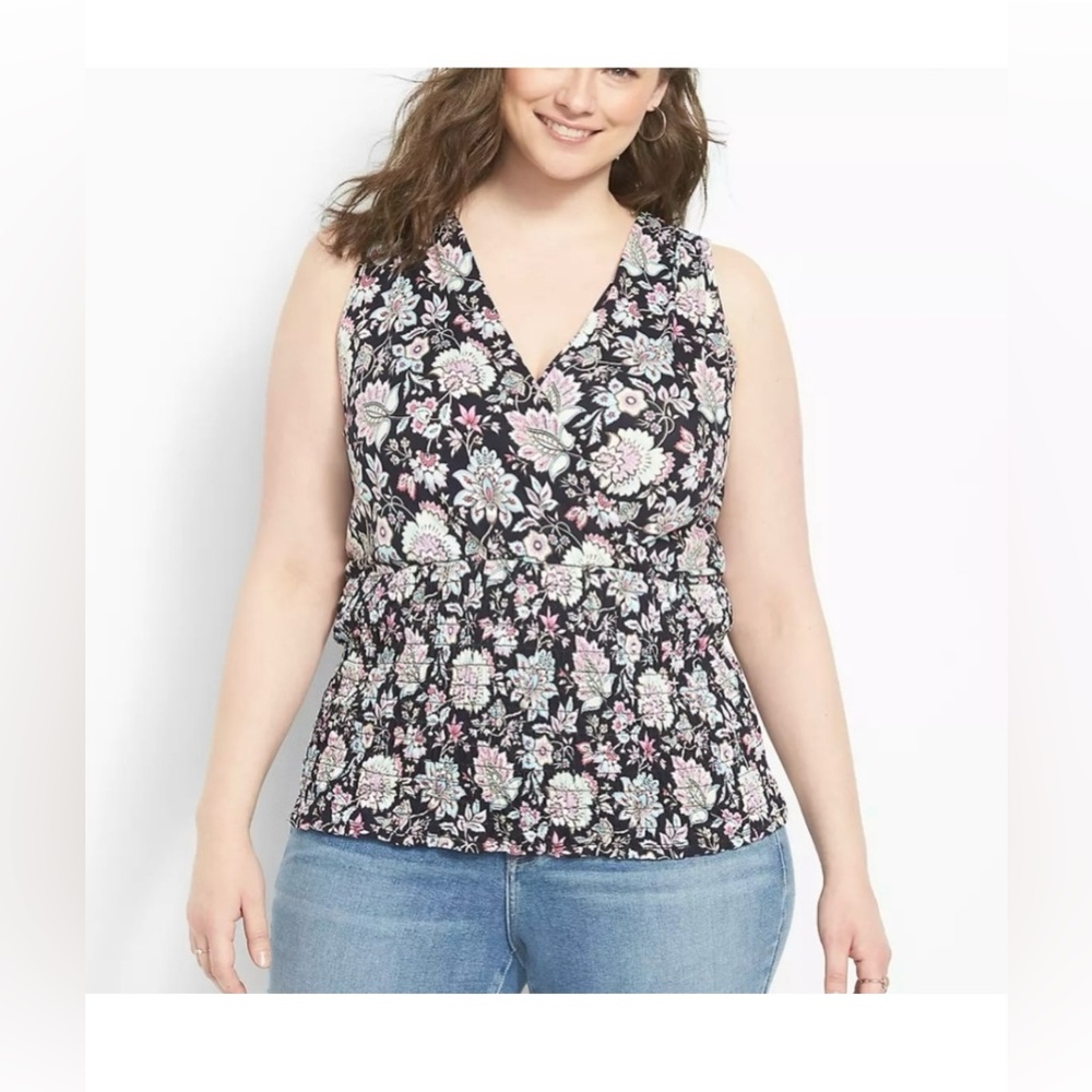 Lane Bryant double v neck knit work top26/28